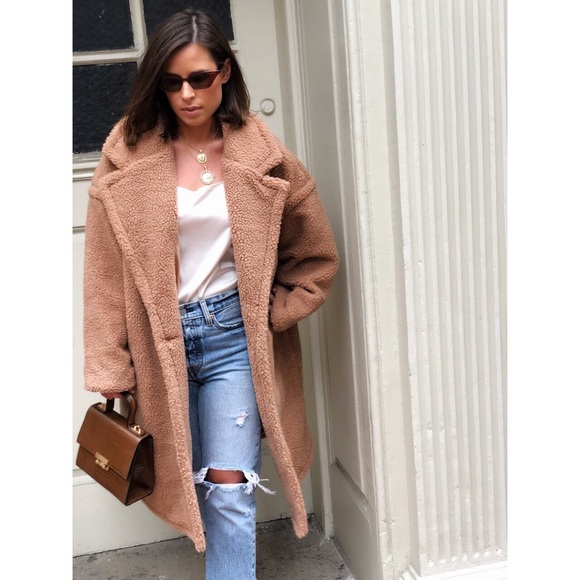 🆕Lorna Nude Tan Long Teddy Coat - Picture 2 of 8